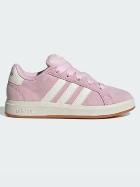 NWOB Adidas Grand Court 00S Pink Suede Sneakers with White Stripes Size 5